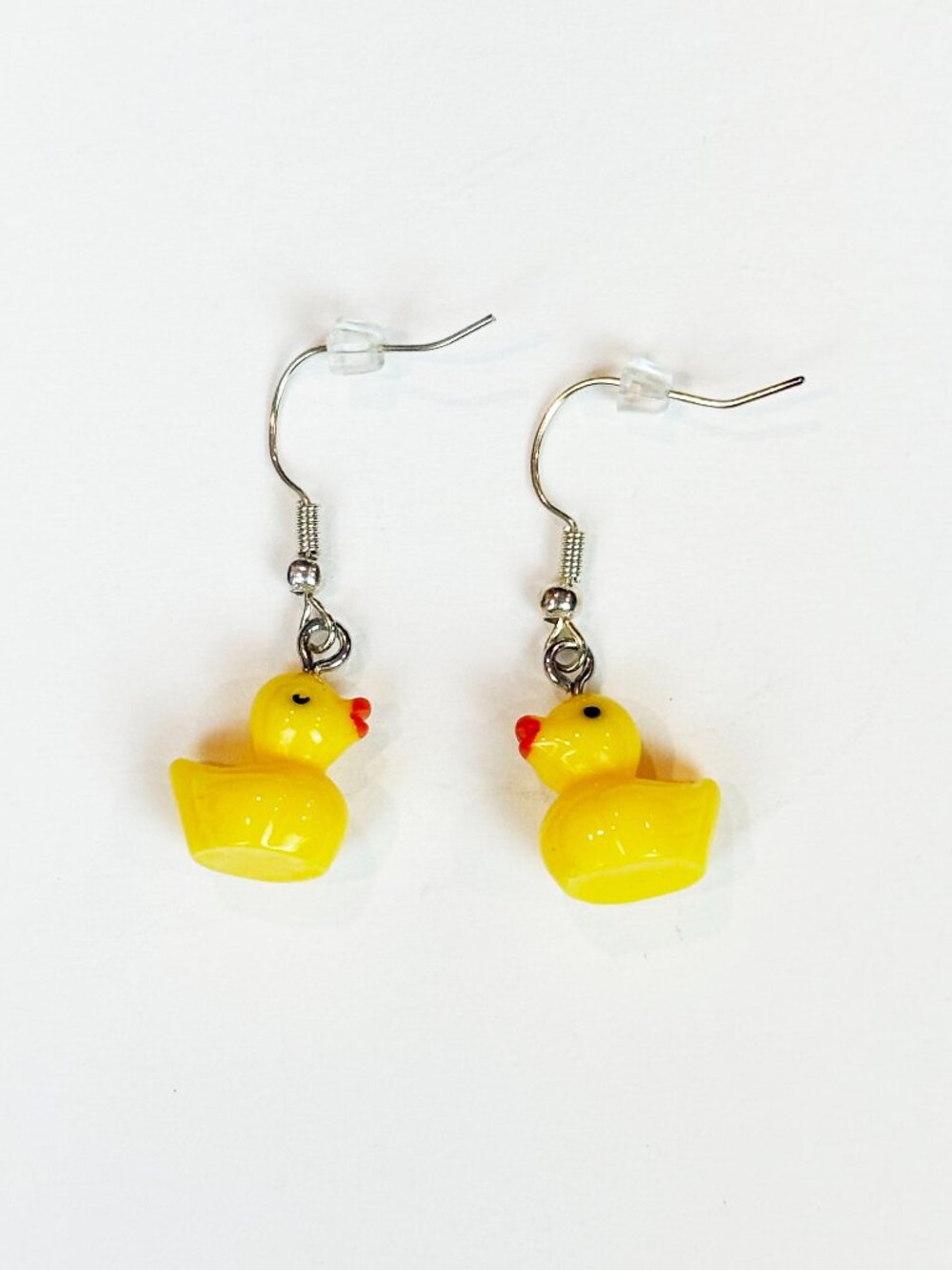 Cute playful fun yellow rubber duck dangle drop earrings. New without tags